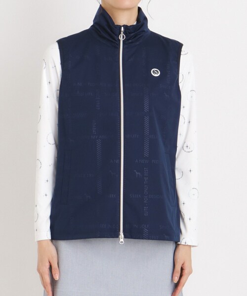 adabat（アダバット）の「撥水加工 ロゴチェックジップアップベスト（ベスト・レディース・ネイビー/ホワイト・38/40/42）」の14枚目の写真