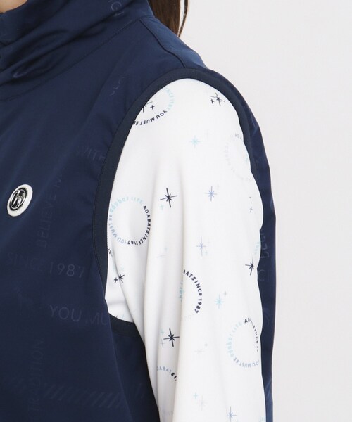 adabat（アダバット）の「撥水加工 ロゴチェックジップアップベスト（ベスト・レディース・ネイビー/ホワイト・38/40/42）」の18枚目の写真