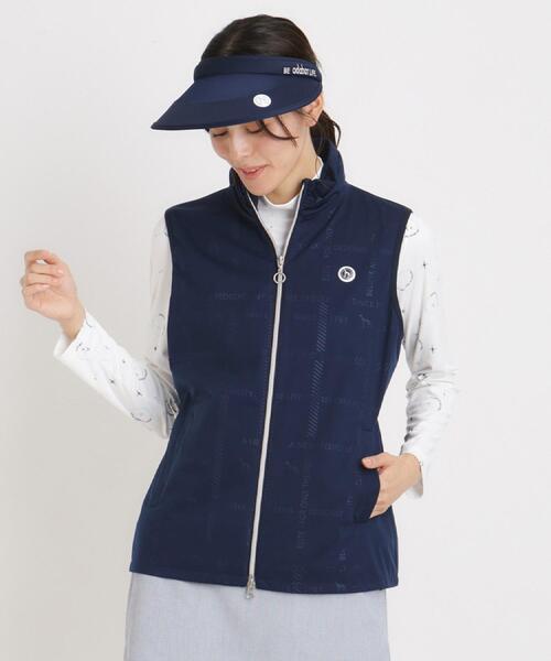 adabat（アダバット）の「撥水加工 ロゴチェックジップアップベスト（ベスト・レディース・ネイビー/ホワイト・38/40/42）」の4枚目の写真