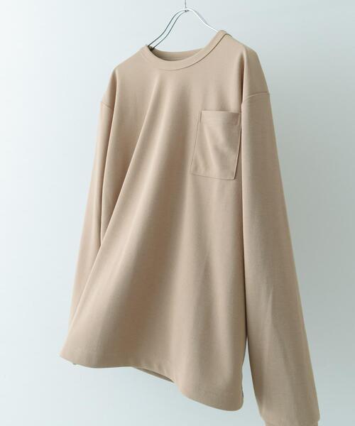 ITEMS URBANRESEARCH(アイテムズ アーバンリサーチ)の「『速乾/イージーケア/UVカット』高機能ポンチロングスリーブカットソー(Tシャツ/カットソー・メンズ・ブラック/ベージュ/ホワイト・MEDIUM/LARGE)」の3枚目の写真