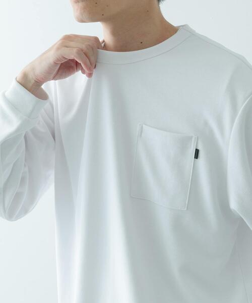 ITEMS URBANRESEARCH(アイテムズ アーバンリサーチ)の「『速乾/イージーケア/UVカット』高機能ポンチロングスリーブカットソー(Tシャツ/カットソー・メンズ・ブラック/ベージュ/ホワイト・MEDIUM/LARGE)」の4枚目の写真