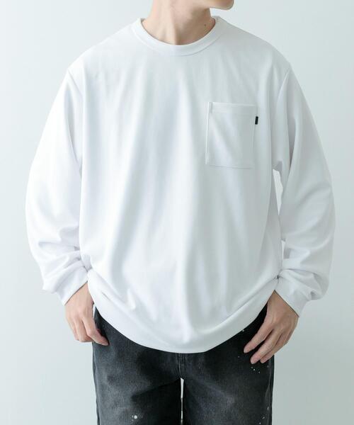 ITEMS URBANRESEARCH(アイテムズ アーバンリサーチ)の「『速乾/イージーケア/UVカット』高機能ポンチロングスリーブカットソー(Tシャツ/カットソー・メンズ・ブラック/ベージュ/ホワイト・MEDIUM/LARGE)」の5枚目の写真