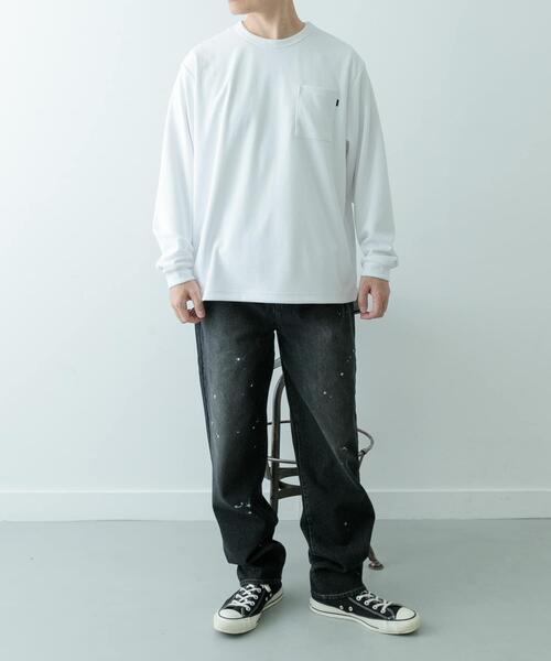 ITEMS URBANRESEARCH(アイテムズ アーバンリサーチ)の「『速乾/イージーケア/UVカット』高機能ポンチロングスリーブカットソー(Tシャツ/カットソー・メンズ・ブラック/ベージュ/ホワイト・MEDIUM/LARGE)」の8枚目の写真