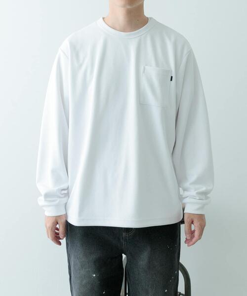 ITEMS URBANRESEARCH(アイテムズ アーバンリサーチ)の「『速乾/イージーケア/UVカット』高機能ポンチロングスリーブカットソー(Tシャツ/カットソー・メンズ・ブラック/ベージュ/ホワイト・MEDIUM/LARGE)」の9枚目の写真