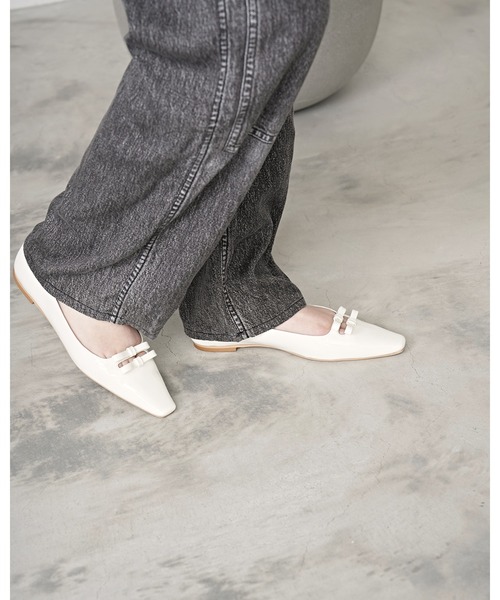 Emma Francis（エマフランシス）の「ダブルリボン フラットパンプス（パンプス・レディース・レッド/ブラック/ホワイト・23.0cm/23.5cm/24.0cm/24.5cm/25.0cm/22.5cm/22.0cm）」の8枚目の写真