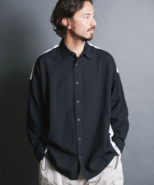 Magine（マージン）の「【SELECT】IR:BI PATTRN BIG SHIRTS L/S/バイパターン ストライプ ビッグシャツ ロングスリーブ（シャツ/ブラウス・メンズ・ストライプ/ホワイト/ブラック×ホワイト/ブラック・M/L）」の3枚目の写真