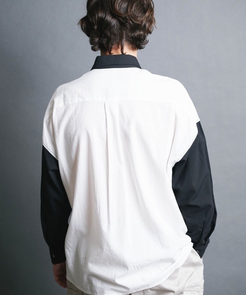 Magine（マージン）の「【SELECT】IR:BI PATTRN BIG SHIRTS L/S/バイパターン ストライプ ビッグシャツ ロングスリーブ（シャツ/ブラウス・メンズ・ストライプ/ホワイト/ブラック×ホワイト/ブラック・M/L）」の14枚目の写真