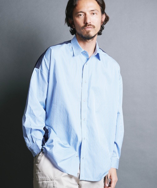 Magine（マージン）の「【SELECT】IR:BI PATTRN BIG SHIRTS L/S/バイパターン ストライプ ビッグシャツ ロングスリーブ（シャツ/ブラウス・メンズ・ストライプ/ホワイト/ブラック×ホワイト/ブラック・M/L）」の19枚目の写真