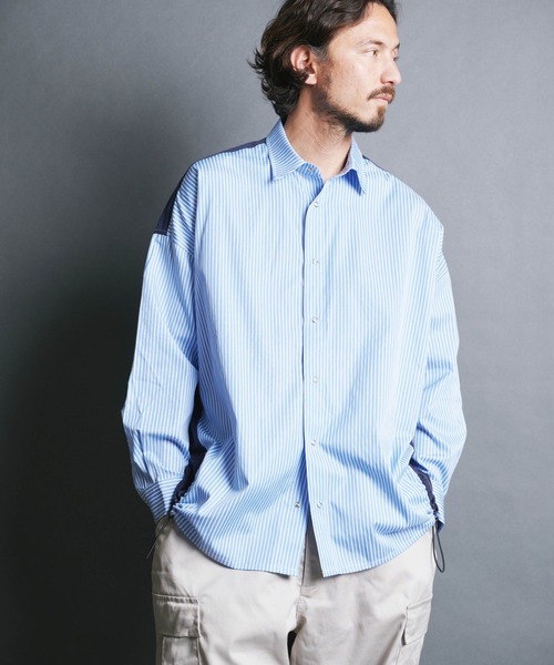 Magine（マージン）の「【SELECT】IR:BI PATTRN BIG SHIRTS L/S/バイパターン ストライプ ビッグシャツ ロングスリーブ（シャツ/ブラウス・メンズ・ストライプ/ホワイト/ブラック×ホワイト/ブラック・M/L）」の21枚目の写真