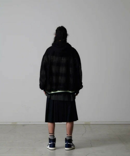 FACETASM（ファセッタズム）の「【FACETASM / ファセッタズム】MESH STADIUM JACKET / ブラック [NAT-JK-M08]（スタジャン・メンズ・ブラック・4）」の4枚目の写真