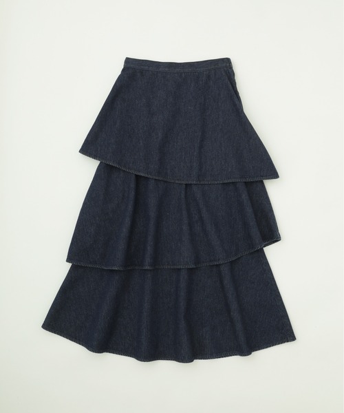 ROSE BUD（ローズバッド）の「ティアードデニムスカート（デニムスカート・レディース・ネイビー/ブラック・ONE SIZE）」の7枚目の写真