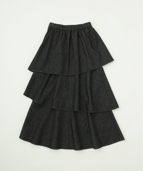 ROSE BUD（ローズバッド）の「ティアードデニムスカート（デニムスカート・レディース・ネイビー/ブラック・ONE SIZE）」の8枚目の写真