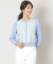 TO BE CHIC（トゥー ビー シック）の「レインボーツイードコンビ ニットブルゾン（ブルゾン）」