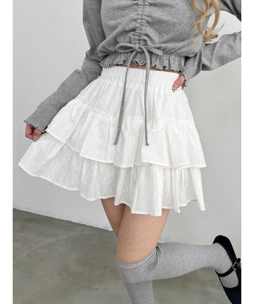 セール】【PHILLY】コットンレース2段フリルスカート（スカート