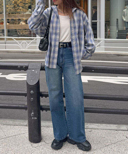 CIAOPANIC（チャオパニック）の「オンブレチェックシャツ（シャツ/ブラウス・レディース・ホワイト/ブラック/ブラウン/グレー/ピンク/ブルー/ミント・MEDIUM/LARGE）」の12枚目の写真
