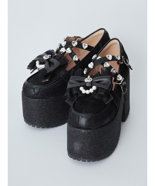 Ank Rouge（アンクルージュ）の「クラウンリボンシューズ（パンプス・レディース・ブラック/ホワイト・M/S/LL/L）」の5枚目の写真