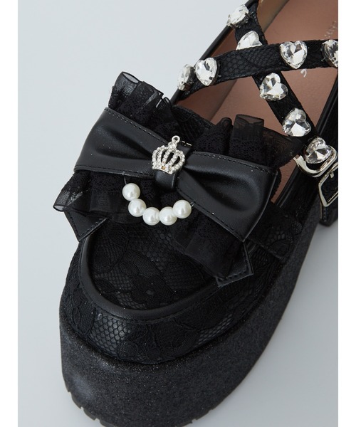 Ank Rouge（アンクルージュ）の「クラウンリボンシューズ（パンプス・レディース・ブラック/ホワイト・M/S/LL/L）」の7枚目の写真