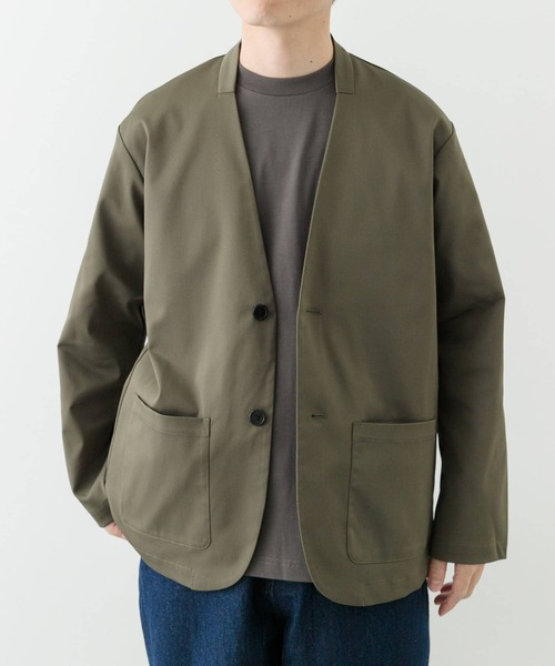 ITEMS URBANRESEARCH（アイテムズ アーバンリサーチ）の「『セットアップ対応』マシンウォッシャブルピケノーラペルジャケット（その他アウター・メンズ・ネイビー/カーキ/ブラック・MEDIUM/LARGE）」の3枚目の写真