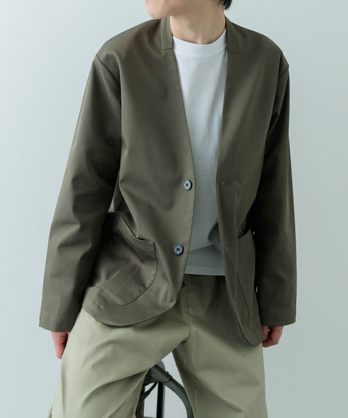 ITEMS URBANRESEARCH（アイテムズ アーバンリサーチ）の「『セットアップ対応』マシンウォッシャブルピケノーラペルジャケット（その他アウター・メンズ・ネイビー/カーキ/ブラック・MEDIUM/LARGE）」の18枚目の写真