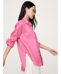 リネンウエストシェイプブラウス ピンク GALLARDAGALANTE ブラウス シャツ リネンウエストシェイプ