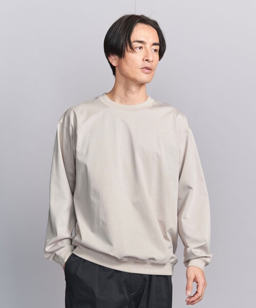 BEAUTY&YOUTH UNITED ARROWS（ビューティーアンドユースユナイテッドアローズ）の「ファイン グロッシー コットン スウェットTシャツ（スウェット・メンズ・ホワイト/ネイビー/ナチュラル/ライトブルー・S/L/M/XL）」の2枚目の写真