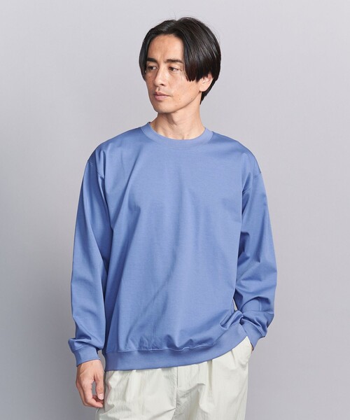 BEAUTY&YOUTH UNITED ARROWS（ビューティーアンドユースユナイテッドアローズ）の「ファイン グロッシー コットン スウェットTシャツ（スウェット・メンズ・ホワイト/ネイビー/ナチュラル/ライトブルー・S/L/M/XL）」の8枚目の写真
