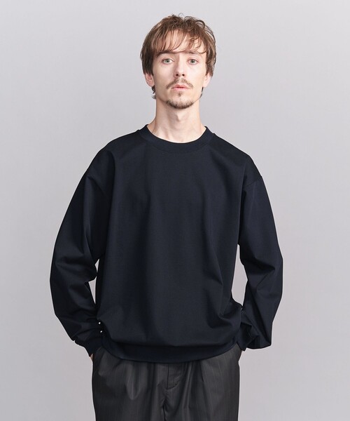 BEAUTY&YOUTH UNITED ARROWS（ビューティーアンドユースユナイテッドアローズ）の「ファイン グロッシー コットン スウェットTシャツ（スウェット・メンズ・ホワイト/ネイビー/ナチュラル/ライトブルー・S/L/M/XL）」の9枚目の写真