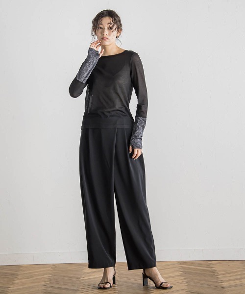 Droite lautreamont（ドロワットロートレアモン）の「ステファニーラップパンツ≪洗濯機で洗える≫（その他パンツ・レディース・イエロー/ブラック・M）」の8枚目の写真