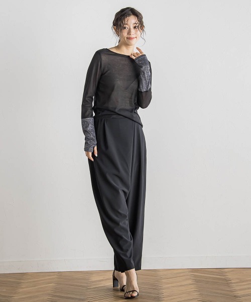 Droite lautreamont（ドロワットロートレアモン）の「ステファニーラップパンツ≪洗濯機で洗える≫（その他パンツ・レディース・イエロー/ブラック・M）」の12枚目の写真