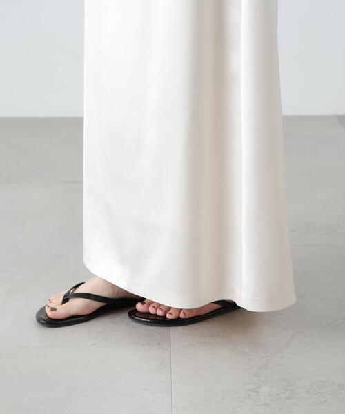 N.(N. Natural Beauty Basic)(エヌエヌナチュラルビューティーベーシック)の「サテンナロースカート(スカート・レディース・ネイビー/オフホワイト・SMALL/MEDIUM)」の14枚目の写真