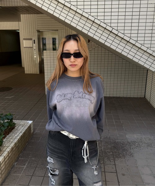sedacle girl(セダクルガール)の「スプレーアップリケロンT(Tシャツ/カットソー・メンズ・パープル/マスタード/チャコールグレー・SMALL/MEDIUM/LARGE)」の8枚目の写真