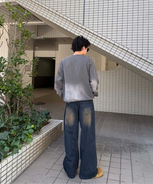 sedacle girl(セダクルガール)の「スプレーアップリケロンT(Tシャツ/カットソー・メンズ・パープル/マスタード/チャコールグレー・SMALL/MEDIUM/LARGE)」の7枚目の写真