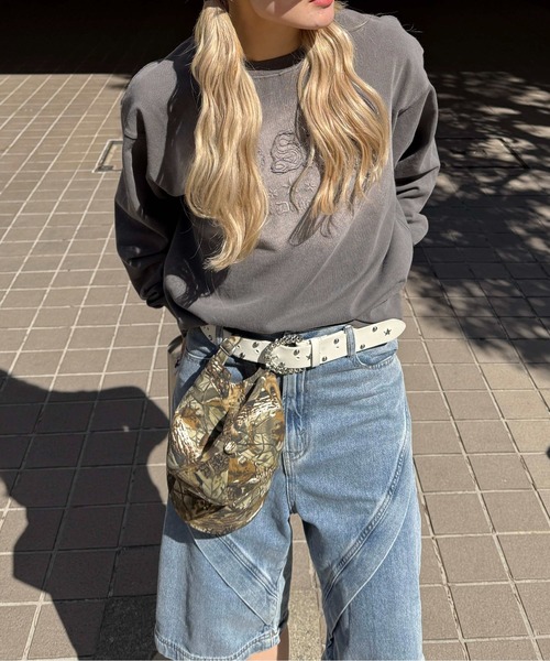 sedacle girl(セダクルガール)の「スプレーアップリケロンT(Tシャツ/カットソー・メンズ・パープル/マスタード/チャコールグレー・SMALL/MEDIUM/LARGE)」の22枚目の写真