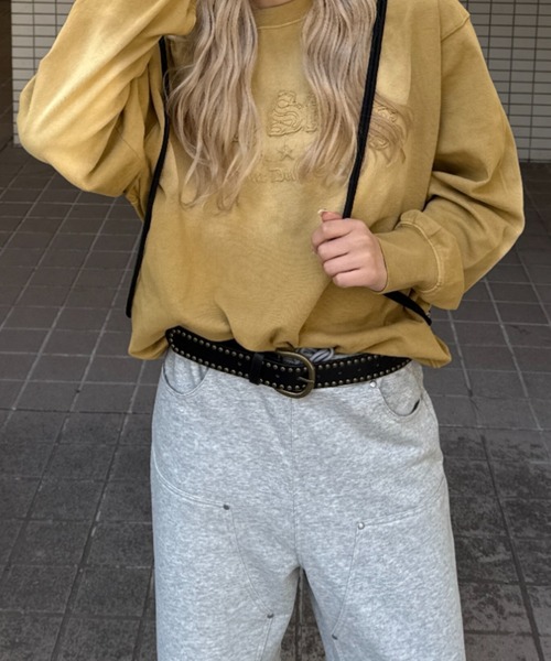 sedacle girl(セダクルガール)の「スプレーアップリケロンT(Tシャツ/カットソー・メンズ・パープル/マスタード/チャコールグレー・SMALL/MEDIUM/LARGE)」の15枚目の写真