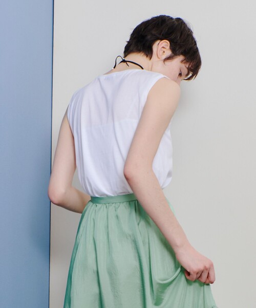 allureville（アルアバイル）の「サイドロゴノースリーブTシャツ（Tシャツ/カットソー・レディース・ホワイト/ピンク/グレー系その他・2）」の6枚目の写真