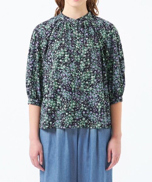 MACKINTOSH PHILOSOPHY（ﾏｯｷﾝﾄｯｼｭ ﾌｨﾛｿﾌｨｰ）の「ブーケプリントブラウス（シャツ/ブラウス・レディース・ホワイト系その他/ダークネイビー・38/36/34）」の5枚目の写真