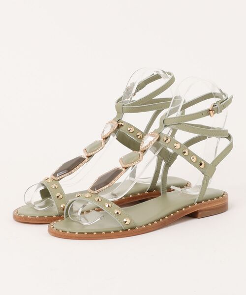 ASH(アッシュ)の「アッシュ【PENNY】ストーングラディエーターサンダル スタッズ フラット 3cmヒール(サンダル・レディース・ブラック/グリーン/ブラウン・35/36/37/38/39)」の13枚目の写真