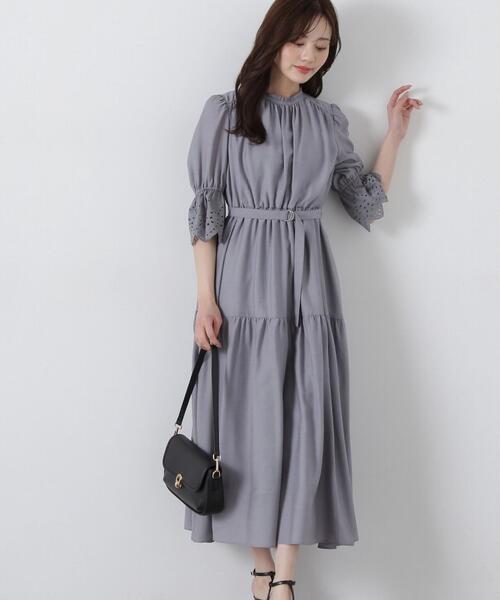 PROPORTION BODY DRESSING(プロポーションボディドレッシング)の「刺繍レーススリーブティアードワンピース / 1215140411(ワンピース・レディース・ブルー/ホワイト/ネイビー・SMALL/MEDIUM)」の12枚目の写真