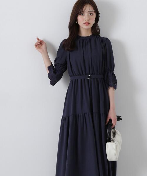 PROPORTION BODY DRESSING(プロポーションボディドレッシング)の「刺繍レーススリーブティアードワンピース / 1215140411(ワンピース・レディース・ブルー/ホワイト/ネイビー・SMALL/MEDIUM)」の17枚目の写真