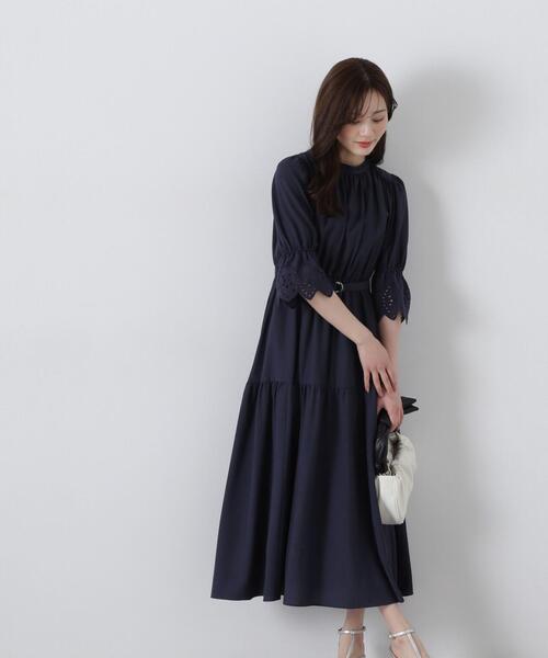 PROPORTION BODY DRESSING(プロポーションボディドレッシング)の「刺繍レーススリーブティアードワンピース / 1215140411(ワンピース・レディース・ブルー/ホワイト/ネイビー・SMALL/MEDIUM)」の18枚目の写真