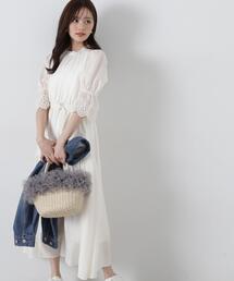 PROPORTION BODY DRESSING | 刺繍レーススリーブティアードワンピース / 1215140411(ワンピース)