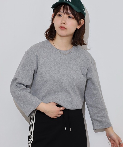 JEMORGAN(ジェーイーモーガン)の「JEMORGAN テレコ 7分袖T(Tシャツ/カットソー・メンズ・オフホワイト/杢グレー/ブラック・M/XL/L)」の3枚目の写真