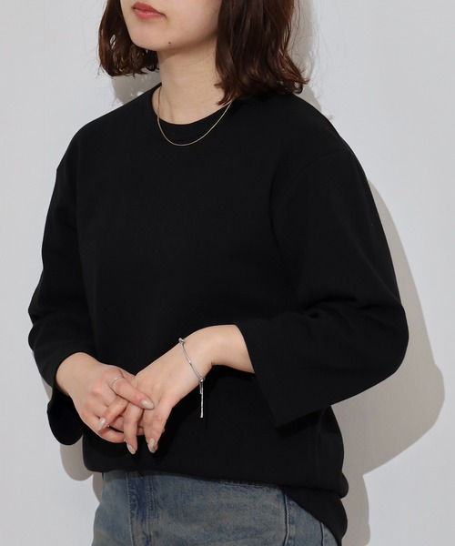 JEMORGAN(ジェーイーモーガン)の「JEMORGAN テレコ 7分袖T(Tシャツ/カットソー・メンズ・オフホワイト/杢グレー/ブラック・M/XL/L)」の2枚目の写真