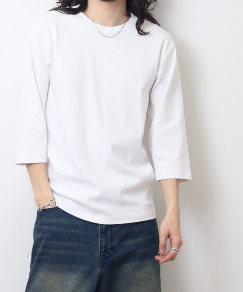 JEMORGAN(ジェーイーモーガン)の「JEMORGAN テレコ 7分袖T(Tシャツ/カットソー・メンズ・オフホワイト/杢グレー/ブラック・M/XL/L)」の7枚目の写真