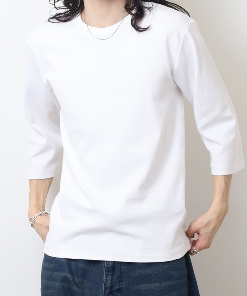 JEMORGAN(ジェーイーモーガン)の「JEMORGAN テレコ 7分袖T(Tシャツ/カットソー・メンズ・オフホワイト/杢グレー/ブラック・M/XL/L)」の8枚目の写真