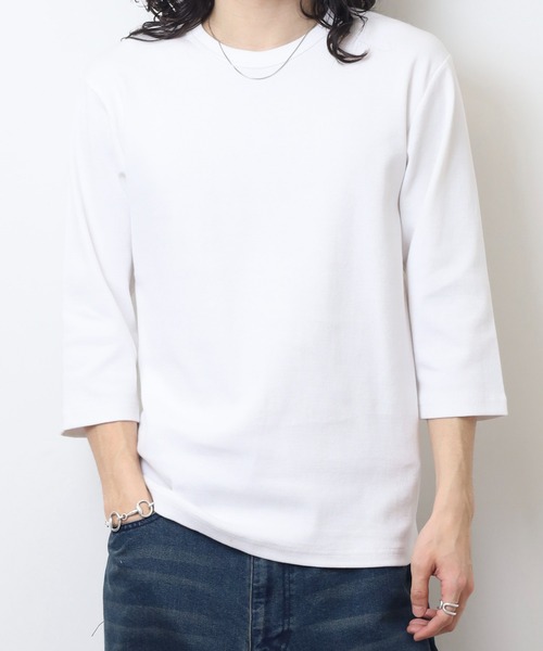 JEMORGAN(ジェーイーモーガン)の「JEMORGAN テレコ 7分袖T(Tシャツ/カットソー・メンズ・オフホワイト/杢グレー/ブラック・M/XL/L)」の9枚目の写真