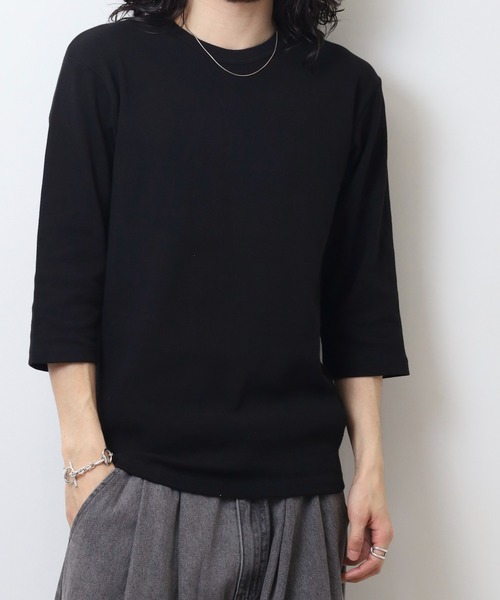 JEMORGAN(ジェーイーモーガン)の「JEMORGAN テレコ 7分袖T(Tシャツ/カットソー・メンズ・オフホワイト/杢グレー/ブラック・M/XL/L)」の11枚目の写真