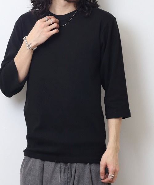 JEMORGAN(ジェーイーモーガン)の「JEMORGAN テレコ 7分袖T(Tシャツ/カットソー・メンズ・オフホワイト/杢グレー/ブラック・M/XL/L)」の12枚目の写真