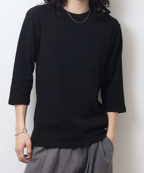 JEMORGAN(ジェーイーモーガン)の「JEMORGAN テレコ 7分袖T(Tシャツ/カットソー・メンズ・オフホワイト/杢グレー/ブラック・M/XL/L)」の13枚目の写真