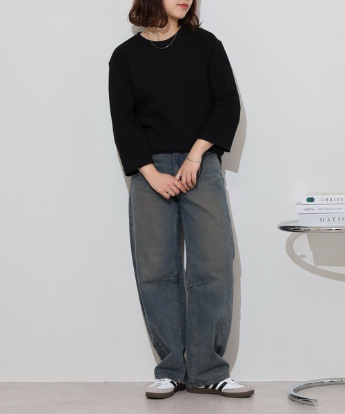 JEMORGAN(ジェーイーモーガン)の「JEMORGAN テレコ 7分袖T(Tシャツ/カットソー・メンズ・オフホワイト/杢グレー/ブラック・M/XL/L)」の22枚目の写真